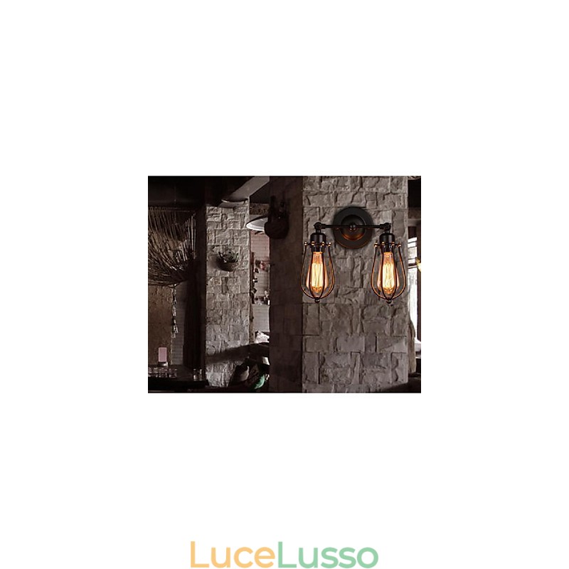 Lampada da parete per corridoio, corridoio, ristorante, American Village, in ferro antico, pompelmo retrò, applique da parete