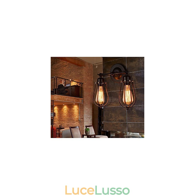 Lampada da parete per corridoio, corridoio, ristorante, American Village, in ferro antico, pompelmo retrò, applique da parete