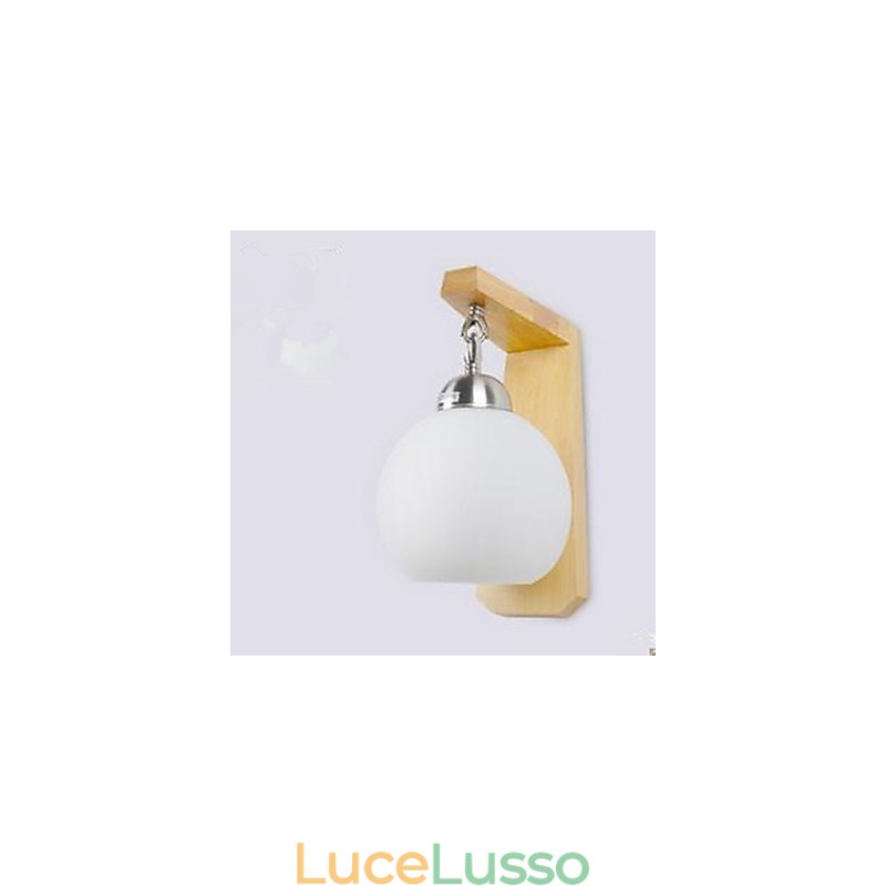 Lampada da parete per comodino con scala in legno d'arte giapponese