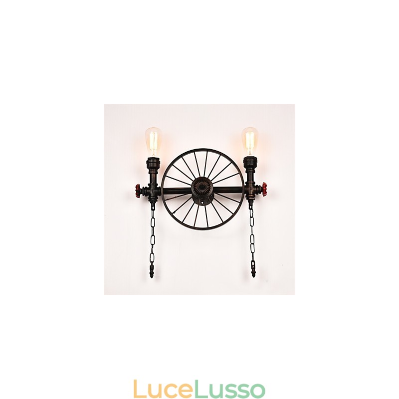 Applique da parete vintage in tubo industriale luci creative illuminazione decorativa per ristoranti, bar e caffetterie con 2 luci finitura verniciata