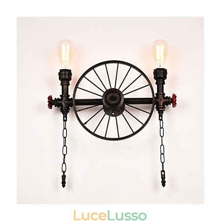 Applique da parete vintage in tubo industriale luci creative illuminazione decorativa per ristoranti, bar e caffetterie con 2 luci finitura verniciata Applique da parete vintage in tubo industriale luci creative illuminazione decorativa per ristoranti, bar e caffetterie con 2 luci finitura verniciata