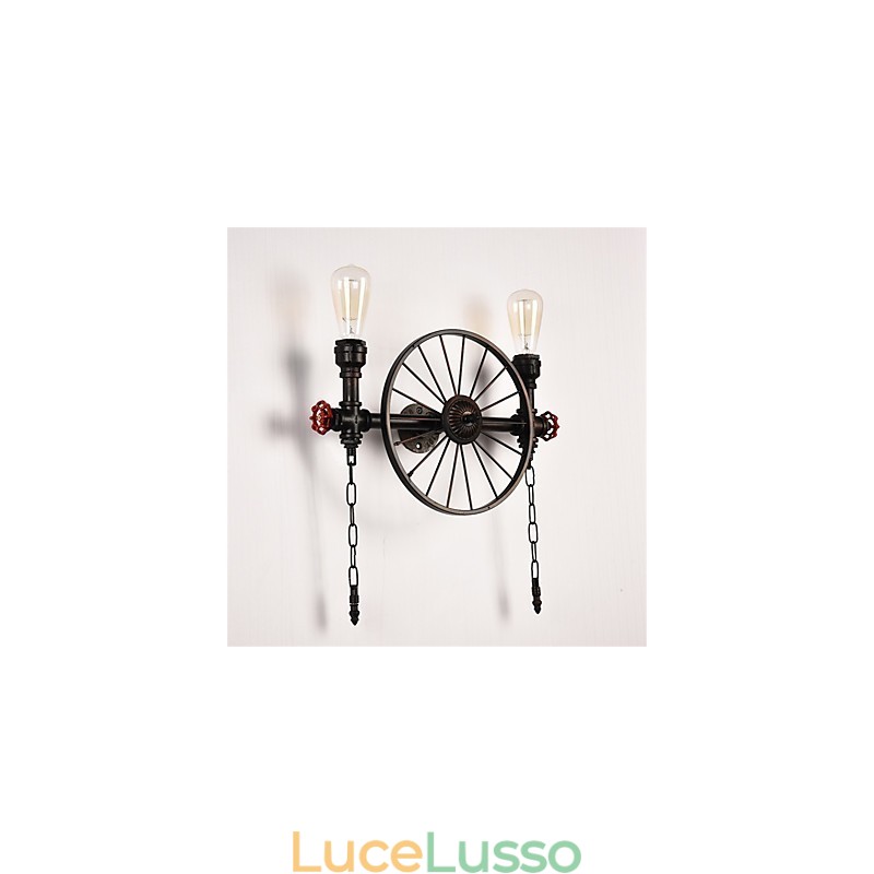 Applique da parete vintage in tubo industriale luci creative illuminazione decorativa per ristoranti, bar e caffetterie con 2 luci finitura verniciata