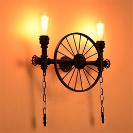 Applique da parete vintage in tubo industriale luci creative illuminazione decorativa per ristoranti, bar e caffetterie con 2 luci finitura verniciata