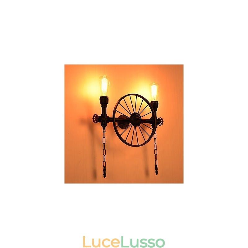 Applique da parete vintage in tubo industriale luci creative illuminazione decorativa per ristoranti, bar e caffetterie con 2 luci finitura verniciata