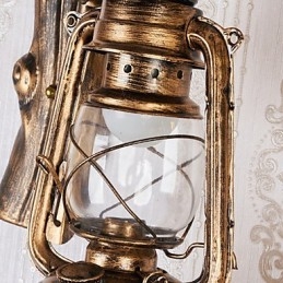 Dipinto rustico Lodge Caratteristica per applique da parete in stile Mini Uplight Applique da parete