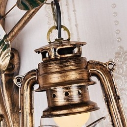 Dipinto rustico Lodge Caratteristica per applique da parete in stile Mini Uplight Applique da parete