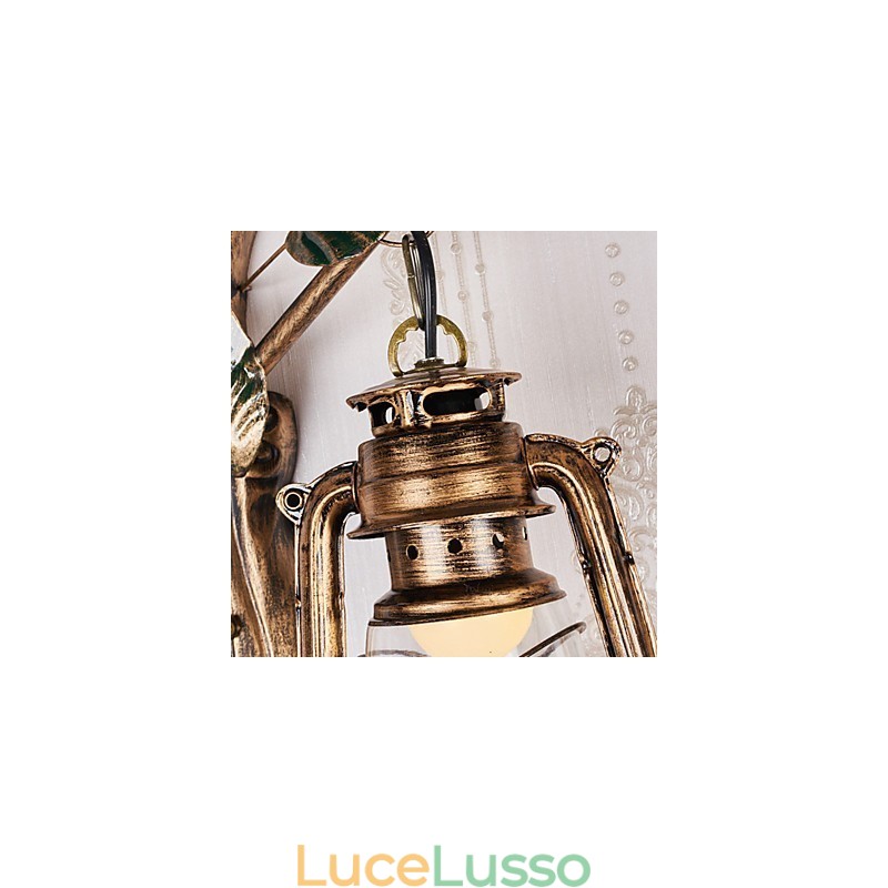 Dipinto rustico Lodge Caratteristica per applique da parete in stile Mini Uplight Applique da parete