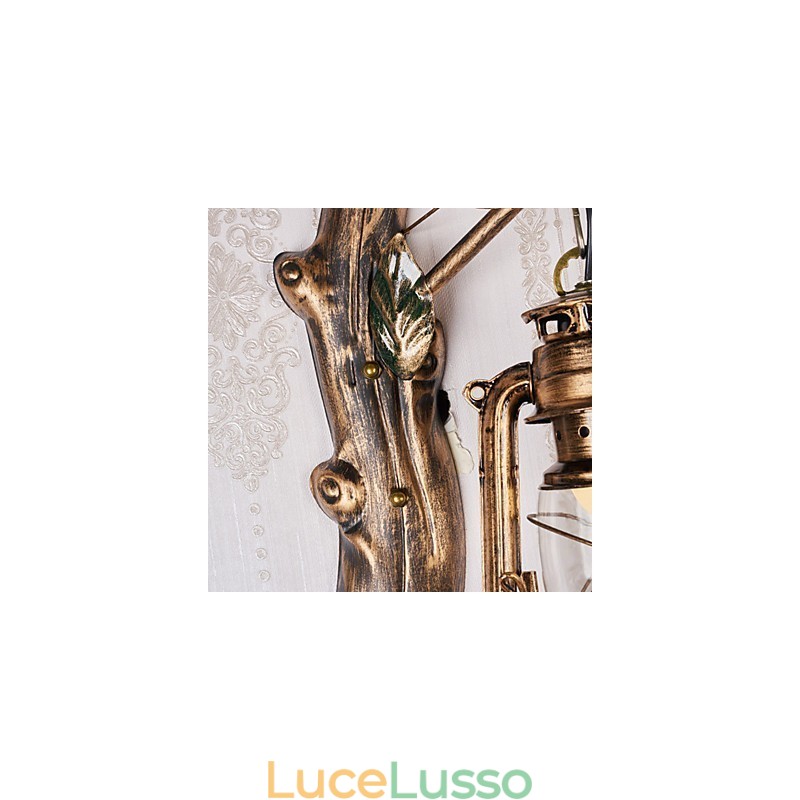 Dipinto rustico Lodge Caratteristica per applique da parete in stile Mini Uplight Applique da parete