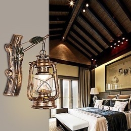 Dipinto rustico Lodge Caratteristica per applique da parete in stile Mini Uplight Applique da parete