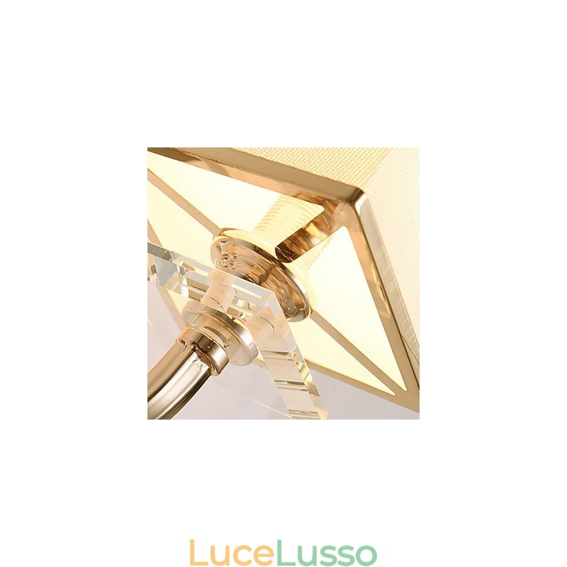 Applique da parete moderna e contemporanea con funzione elettroplaccata per luce ambientale in cristallo