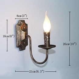 Lampada da parete antica a forma di candela Lampada da parete semplice per corridoio e balcone