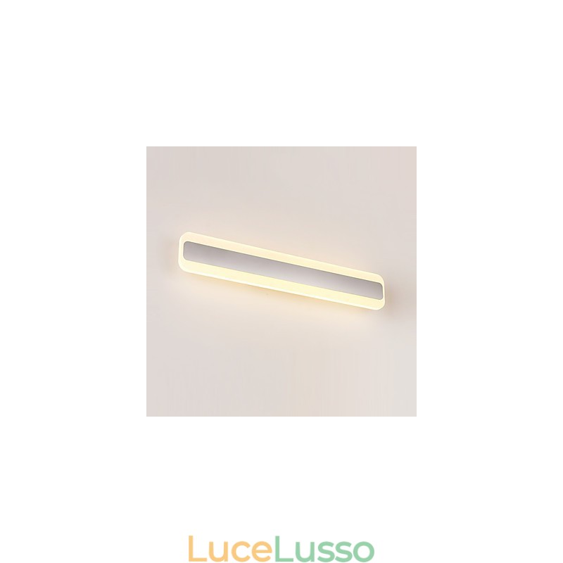 Lampada da parete per illuminazione da bagno moderna e contemporanea cromata integrata per luce ambientale