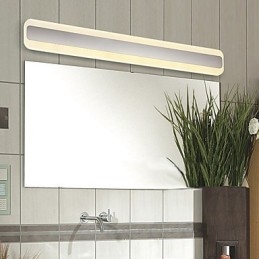 Lampada da parete per illuminazione da bagno moderna e contemporanea cromata integrata per luce ambientale