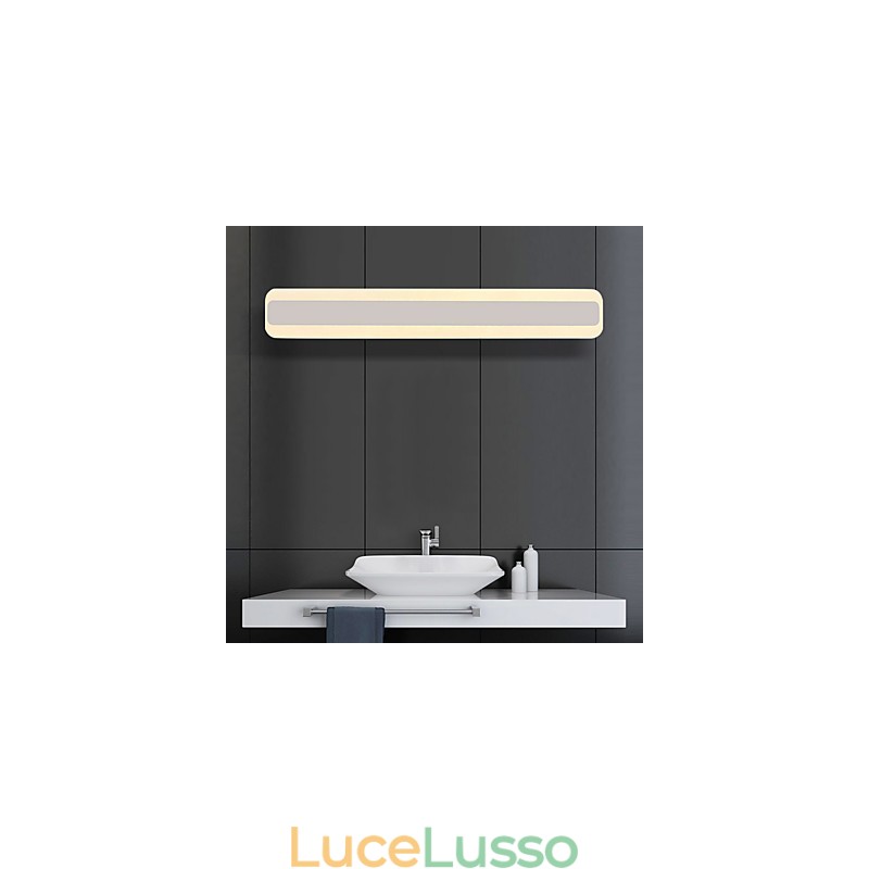Lampada da parete per illuminazione da bagno moderna e contemporanea cromata integrata per luce ambientale