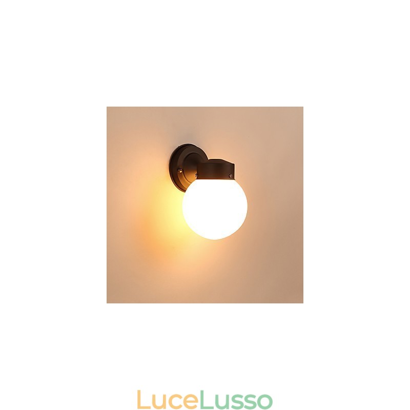 Moderna finitura in ossido nero contemporanea caratteristica per applique da parete in stile mini con luce ambientale