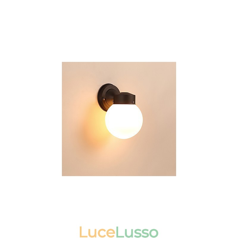 Moderna finitura in ossido nero contemporanea caratteristica per applique da parete in stile mini con luce ambientale