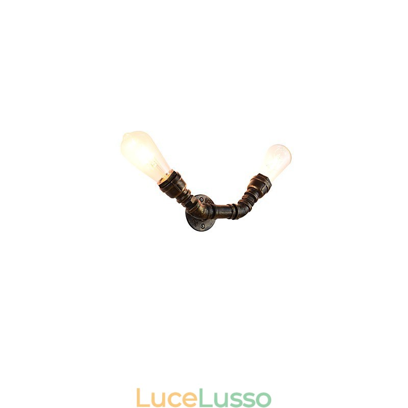Applique da parete rustica in ottone antico tradizionale classico per luce ambientale