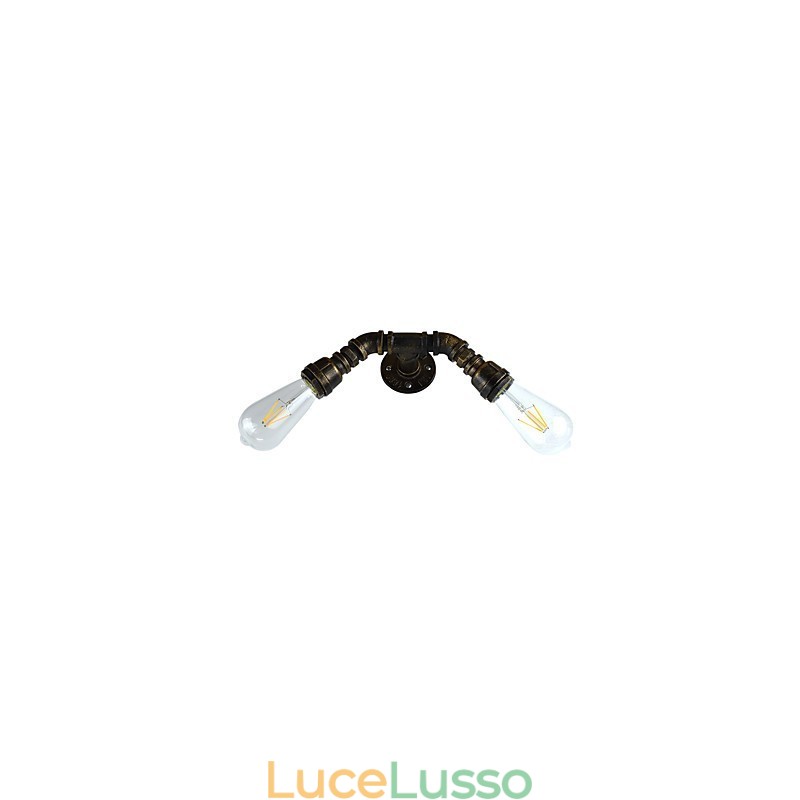 Applique da parete rustica in ottone antico tradizionale classico per luce ambientale