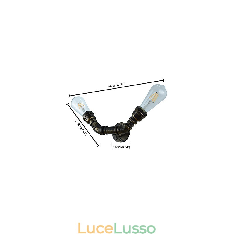 Applique da parete rustica in ottone antico tradizionale classico per luce ambientale