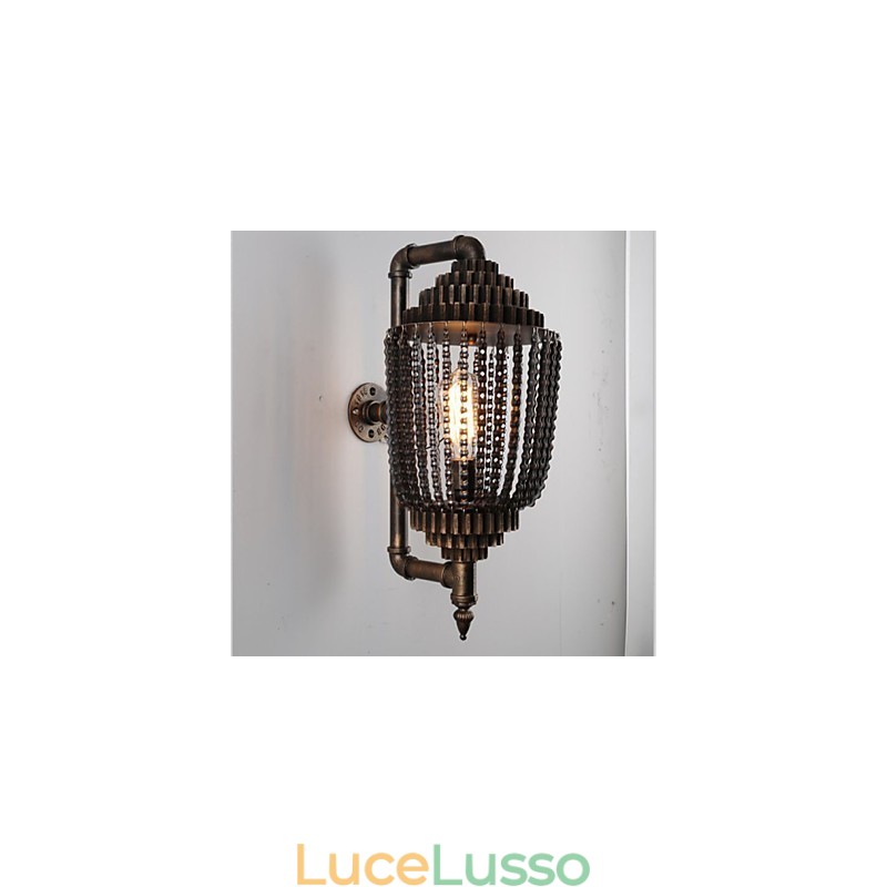 Lampada da negozio di ingranaggi in ferro vintage industriale eolica
