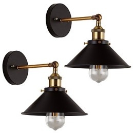 2 pezzi Applique da parete in metallo Lampada da parete industriale Vintage Edison Simplicity Lampada per illuminazione da bar e club