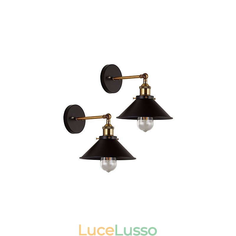 2 pezzi Applique da parete in metallo Lampada da parete industriale Vintage Edison Simplicity Lampada per illuminazione da bar e club