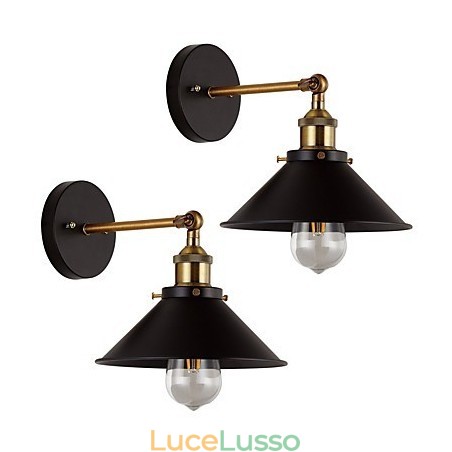 2 pezzi Applique da parete in metallo Lampada da parete industriale Vintage Edison Simplicity Lampada per illuminazione da bar e club 2 pezzi Applique da parete in metallo Lampada da parete industriale Vintage Edison Simplicity Lampada per illuminazione da bar e club