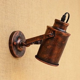 Lampada da parete in acciaio verniciato, decorazione da caffè americano nero stupido, lampada da parete retrò, lampada a spada laser sulla parete