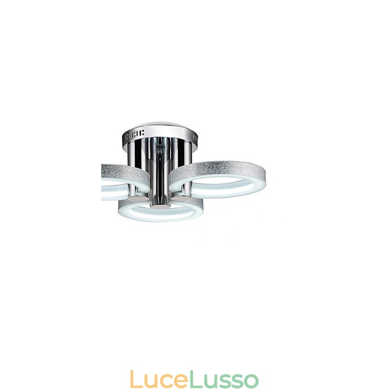 Lampadario moderno argento 3 luci