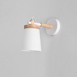 Lampada da parete con paralume in vetro e base in metallo, caratteristica luce ambientale, applique da parete