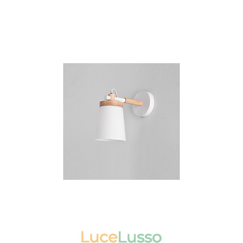 Lampada da parete con paralume in vetro e base in metallo, caratteristica luce ambientale, applique da parete