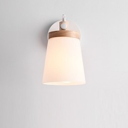 Lampada da parete con paralume in vetro e base in metallo, caratteristica luce ambientale, applique da parete