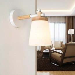 Lampada da parete con paralume in vetro e base in metallo, caratteristica luce ambientale, applique da parete