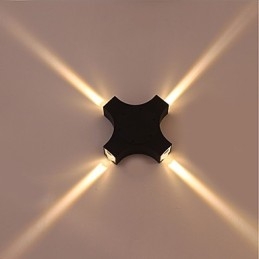 Applique da parete con luce ambientale semplice e integrata, caratteristica del paese per la protezione degli occhi, lampada da parete per esterni impermeabile da cortile con stella a croce