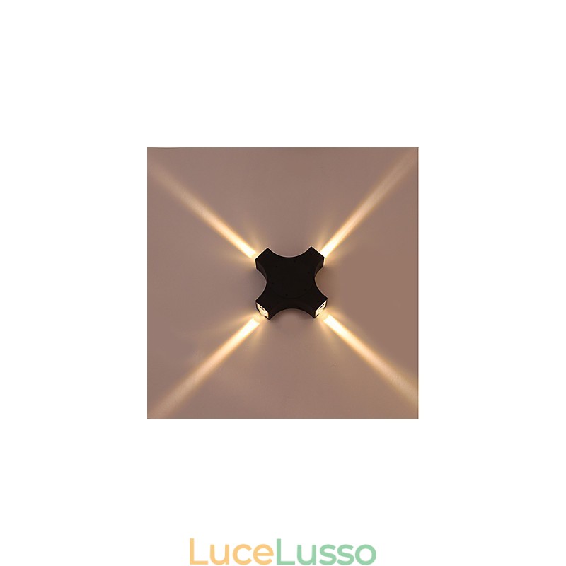 Applique da parete con luce ambientale semplice e integrata, caratteristica del paese per la protezione degli occhi, lampada da parete per esterni impermeabile da cortile con stella a croce