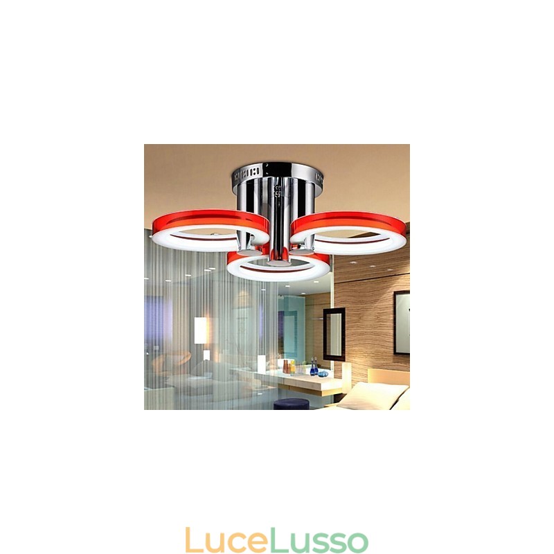 Lampadario moderno contemporaneo in metallo cromato a filo
