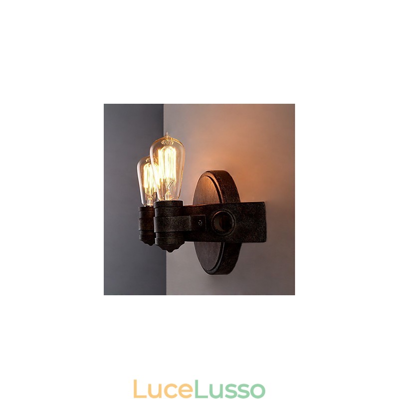 Lampada da parete in metallo creativa in stile loft, vintage, industriale, per la sala da caffè, bar, foyer, illuminazione da parete decorativa