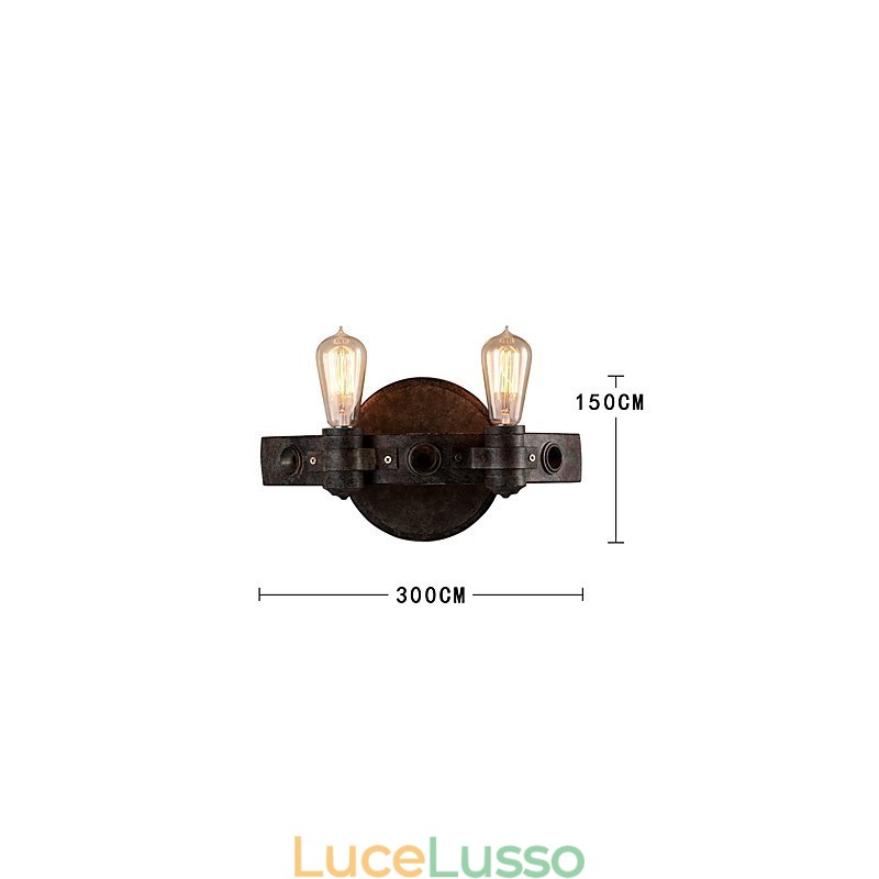 Lampada da parete in metallo creativa in stile loft, vintage, industriale, per la sala da caffè, bar, foyer, illuminazione da parete decorativa
