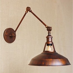 Applique da parete pieghevole retrattile retrò nostalgica industriale a braccio lungo, mezza arrugginita