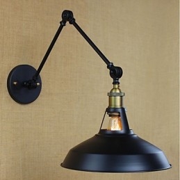 Applique da parete pieghevole retrattile retrò nostalgica industriale a braccio lungo, mezza arrugginita