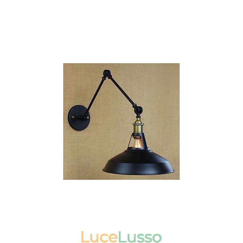 Applique da parete pieghevole retrattile retrò nostalgica industriale a braccio lungo, mezza arrugginita