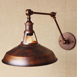 Applique da parete pieghevole retrattile retrò nostalgica industriale a braccio lungo, mezza arrugginita