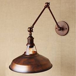 Applique da parete pieghevole retrattile retrò nostalgica industriale a braccio lungo, mezza arrugginita