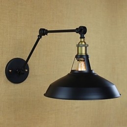 Applique da parete pieghevole retrattile retrò nostalgica industriale a braccio lungo, mezza arrugginita