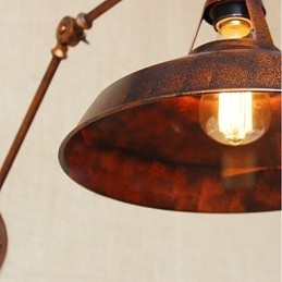 Applique da parete pieghevole retrattile retrò nostalgica industriale a braccio lungo, mezza arrugginita