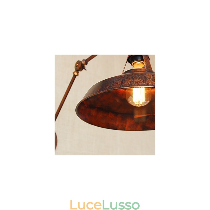 Applique da parete pieghevole retrattile retrò nostalgica industriale a braccio lungo, mezza arrugginita