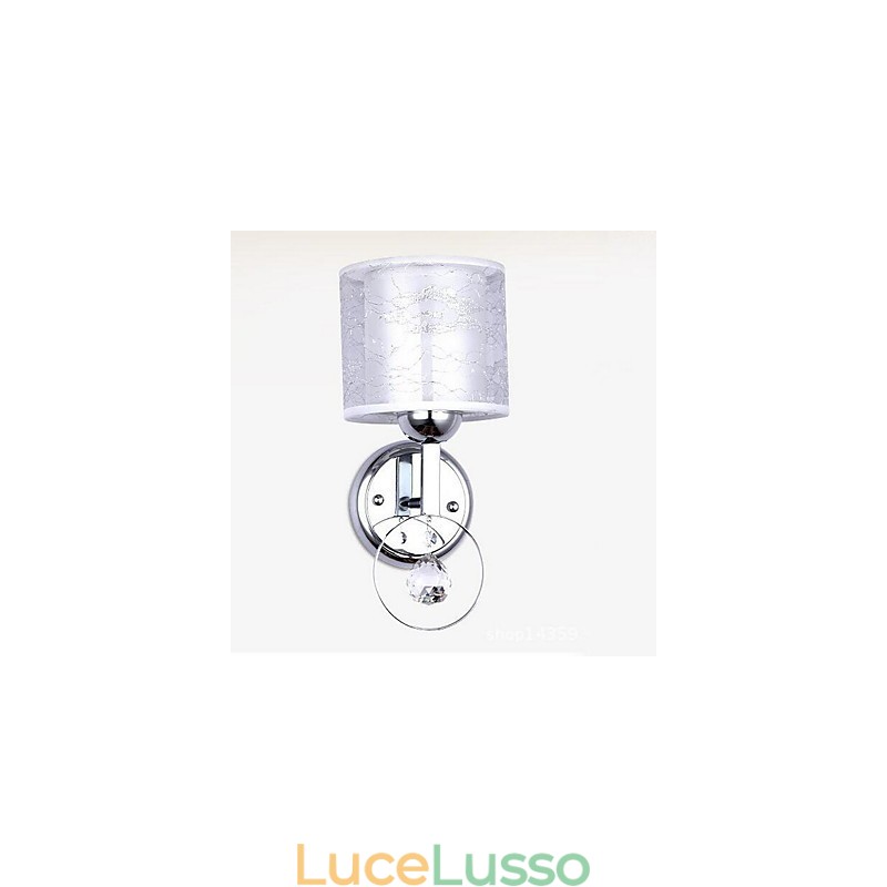 Applique da parete moderna contemporanea in cristallo con caratteristica galvanizzata, luce da parete