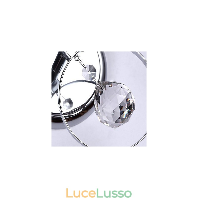 Applique da parete moderna contemporanea in cristallo con caratteristica galvanizzata, luce da parete