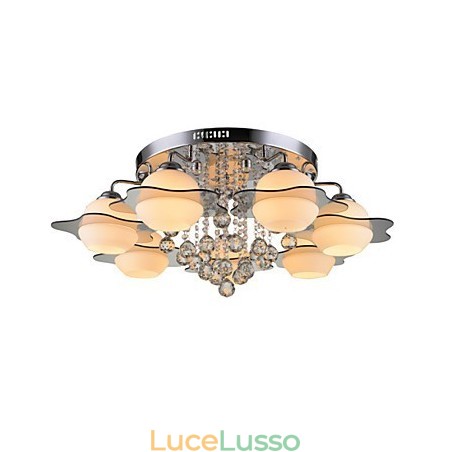 Telecomando 7 luci con luce da soffitto moderna blu rossa da montare a filo Telecomando 7 luci con luce da soffitto moderna blu rossa da montare a filo