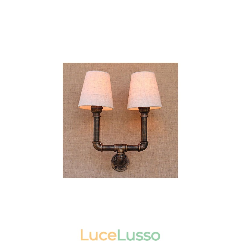 Applique da parete rustica in ottone per luce ambientale